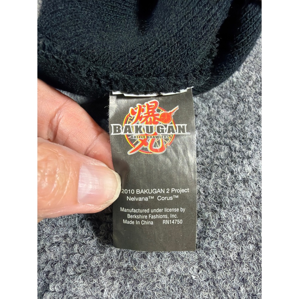 Bakugan Battle Brawlers Dan Kuso Beanie Hat Black Red Striped 2010 Vintage OSFM - Picture 3 of 5